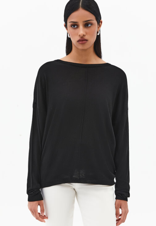 Triko Kazak ve Wide-Leg Pantolon Kombini