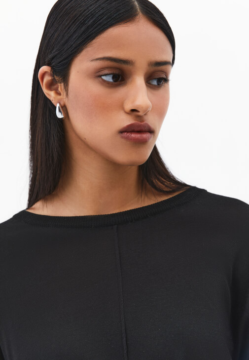 Triko Kazak ve Wide-Leg Pantolon Kombini