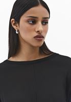 Bayan Siyah Bot Yaka Triko Kazak