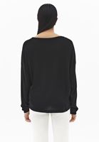 Bayan Siyah Bot Yaka Triko Kazak