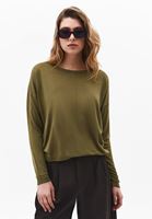 Bayan Yeşil Bot Yaka Triko Kazak