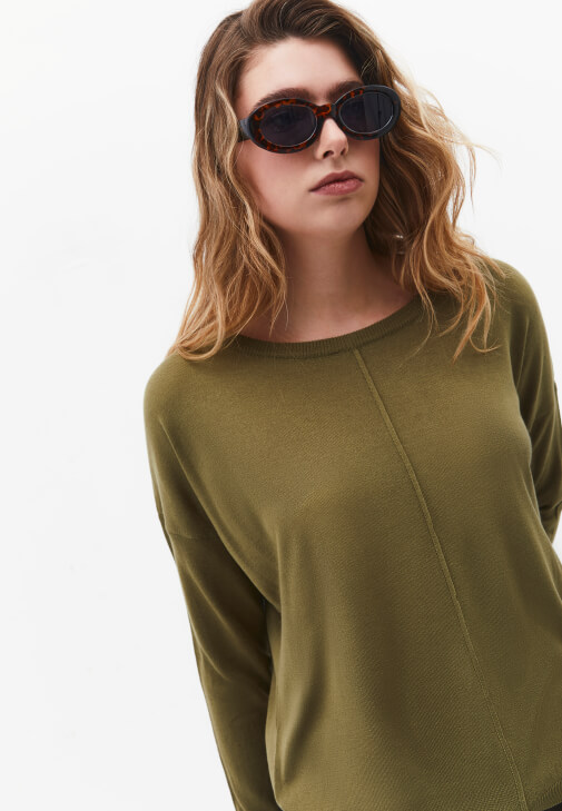 Triko Kazak ve Wide-Leg Pantolon Kombini