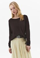 Bayan Kahverengi Bot Yaka Triko Kazak