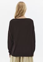 Bayan Kahverengi Bot Yaka Triko Kazak