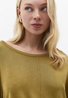 Bayan Yeşil Bot Yaka Triko Kazak