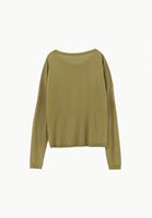 Bayan Yeşil Bot Yaka Triko Kazak