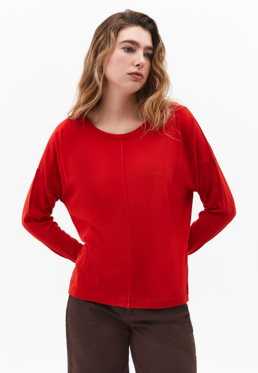 Kazak ve Wide-Leg Pantolon Kombini