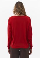 Bayan Kırmızı Bot Yaka Triko Kazak