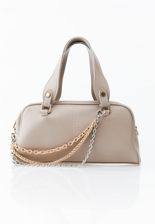 Krem Aksesuar Detaylı Çanta