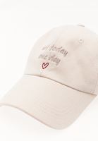 Bayan Krem Sloganlı Cap Şapka