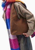 Bayan Kahverengi Askılı Tote Süet Çanta