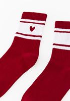 Bayan Kırmızı Kalp Detaylı Çorap