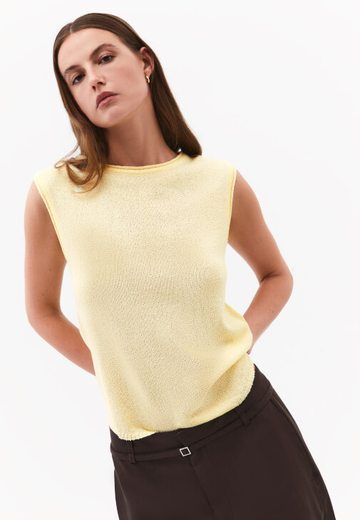 Sarı Sıfır Yaka Triko Atlet