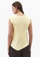 Bayan Sarı Sıfır Yaka Triko Atlet