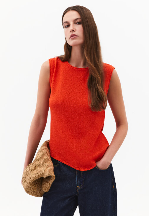 Turuncu Sıfır Yaka Triko Atlet