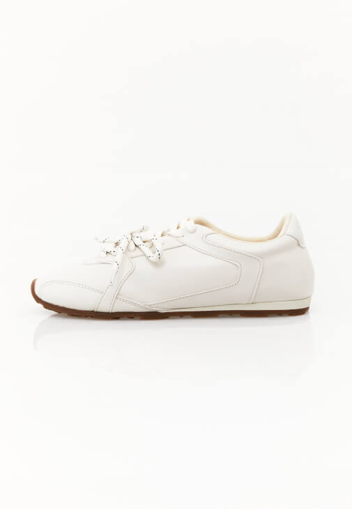 Krem Bağcıklı Spor Ayakkabı