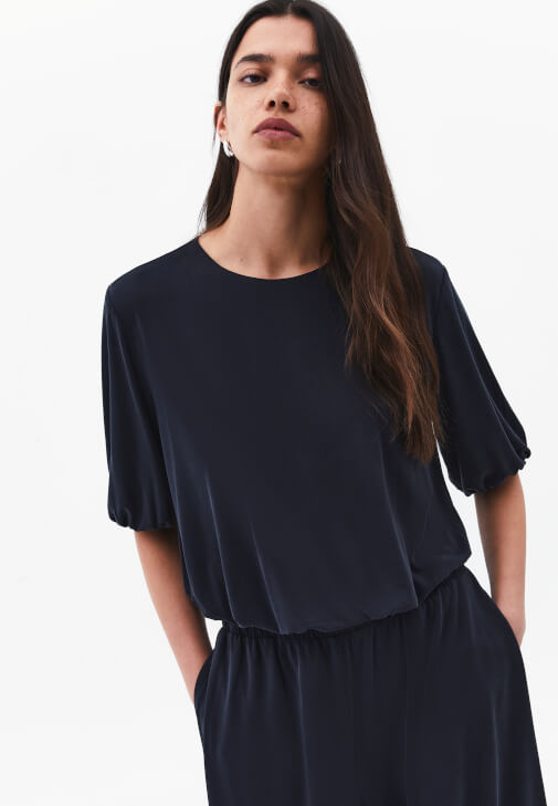 Siyah Modal Balon Kollu Tişört