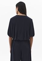 Bayan Siyah Modal Balon Kollu Tişört