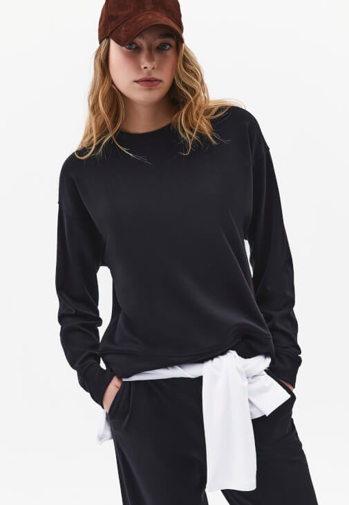  Modal Sıfır Yaka Sweatshirt