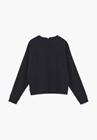 Bayan Siyah Modal Sıfır Yaka Sweatshirt