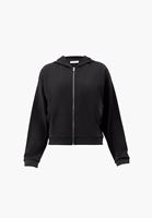 Bayan Siyah Modal Fermuarlı Sweatshirt