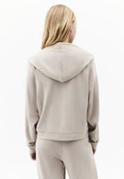 Bayan Bej Modal Fermuarlı Sweatshirt