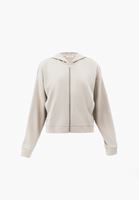 Bayan Bej Modal Fermuarlı Sweatshirt