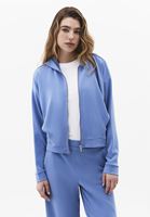 Bayan Mavi Modal Fermuarlı Sweatshirt