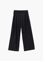 Bayan Siyah Modal Wide-Leg Pantolon