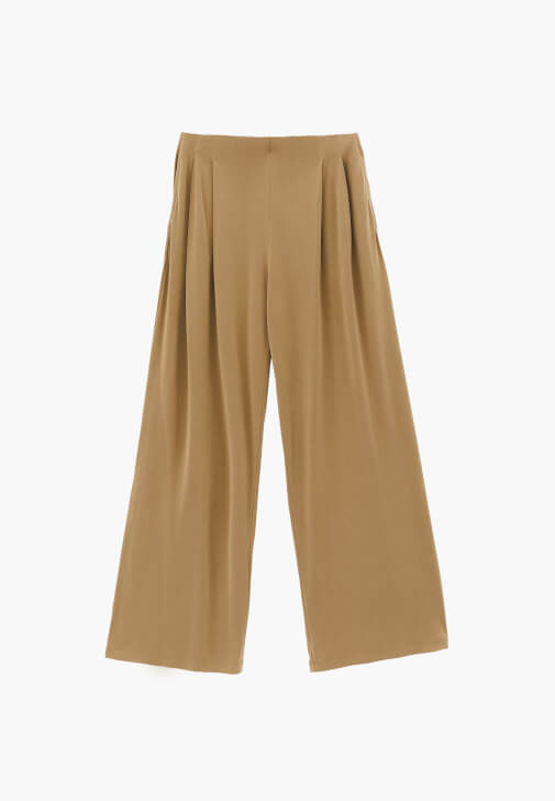 Wide-Leg Pantolon ve Crop Top Kombini