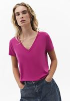 Bayan Pembe Modal V Yaka Tişört