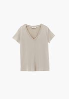 Bayan Bej Modal V Yaka Tişört