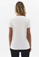 Bayan Krem Modal V Yaka Tişört