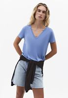 Bayan Mavi Modal V Yaka Tişört