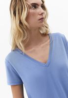 Bayan Mavi Modal V Yaka Tişört