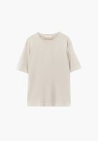 Bayan Bej Modal Oversize Tişört