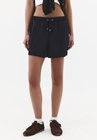 Bayan Siyah Modal Bağcıklı Şort