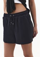 Bayan Siyah Modal Bağcıklı Şort