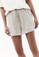 Bayan Bej Modal Bağcıklı Şort