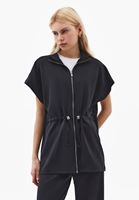 Bayan Siyah Modal Oversize Yelek