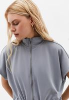 Bayan Gri Modal Oversize Yelek