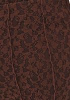 Bayan Kahverengi Dantelli Uzun Etek