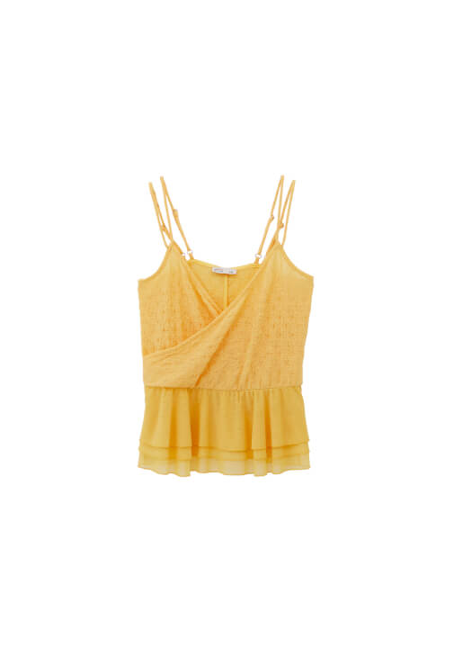 Kruvaze Bluz ve Asimetrik Etek Kombini