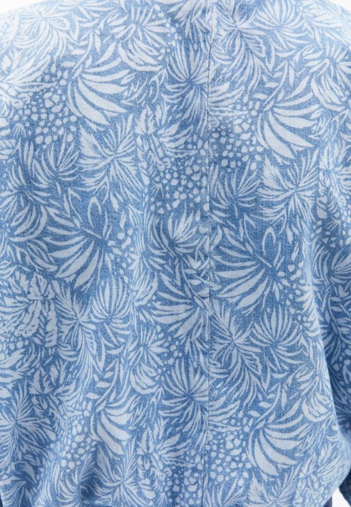 Crop Denim Bluz ve Culotte Pantolon Kombini