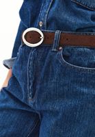 Bayan Kahverengi Tokalı Süet Kemer