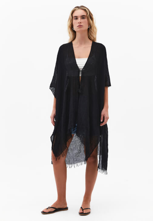 Siyah Basic Kimono
