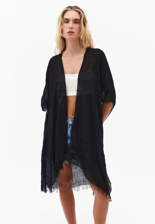 Basic Kimono ve Tencel Şort Kombini
