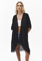 Bayan Siyah Basic Kimono