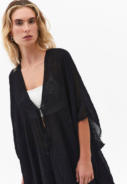 Basic Kimono ve Tencel Şort Kombini