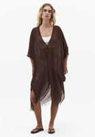 Bayan Kahverengi Basic Kimono